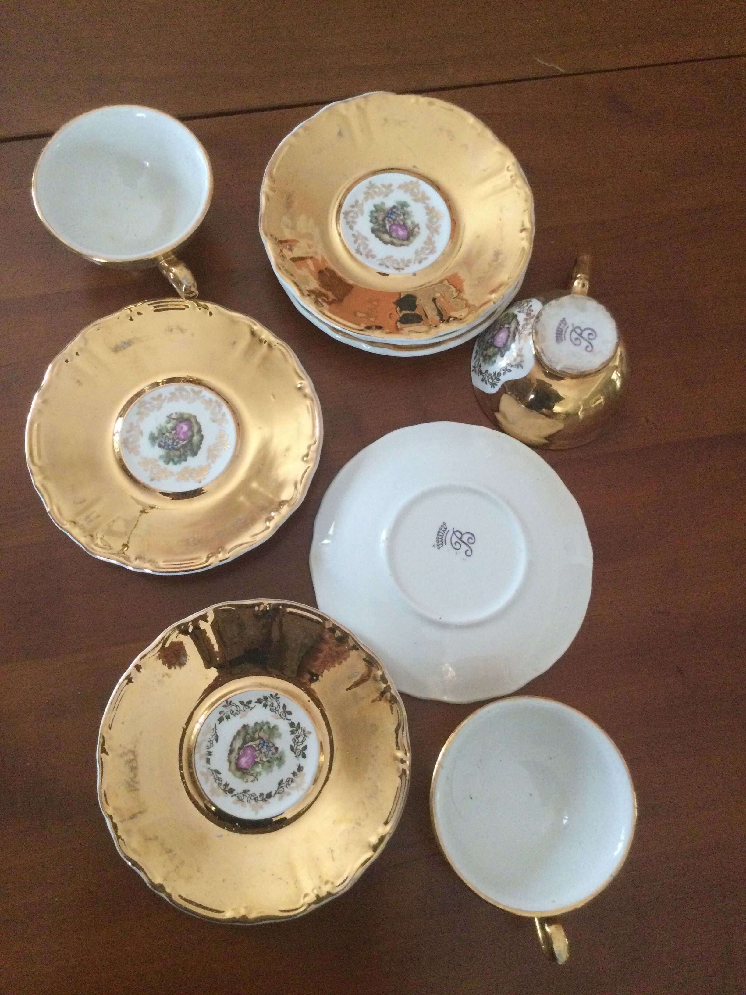 Coffee cups or mocha with romantic scenes