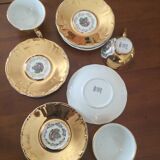 Coffee cups or mocha with romantic scenes