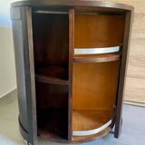 Art Deco rotating round bar in two-tone wood