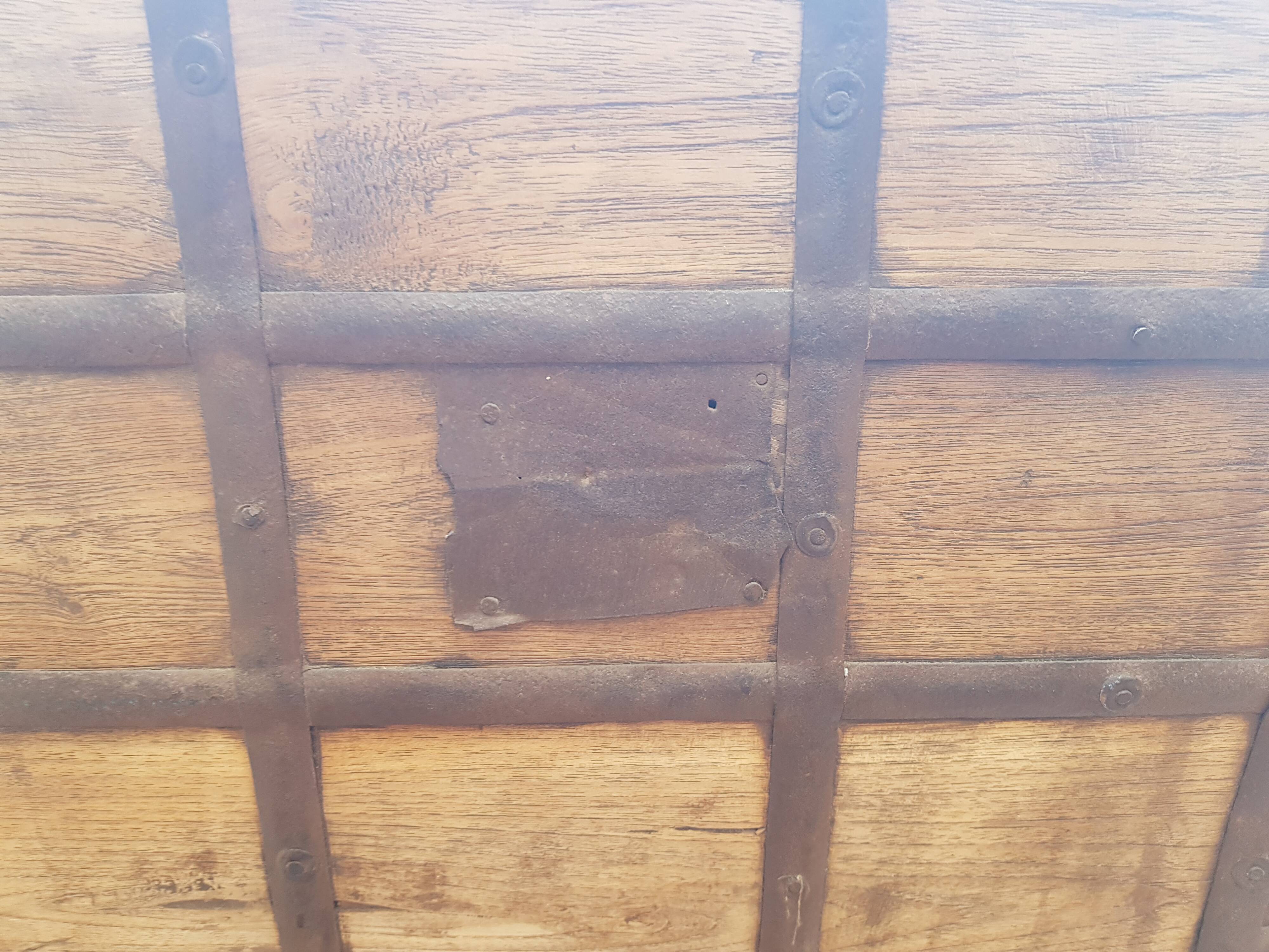 Old Vintage Indian Box on Wooden Wheels Early 20th S