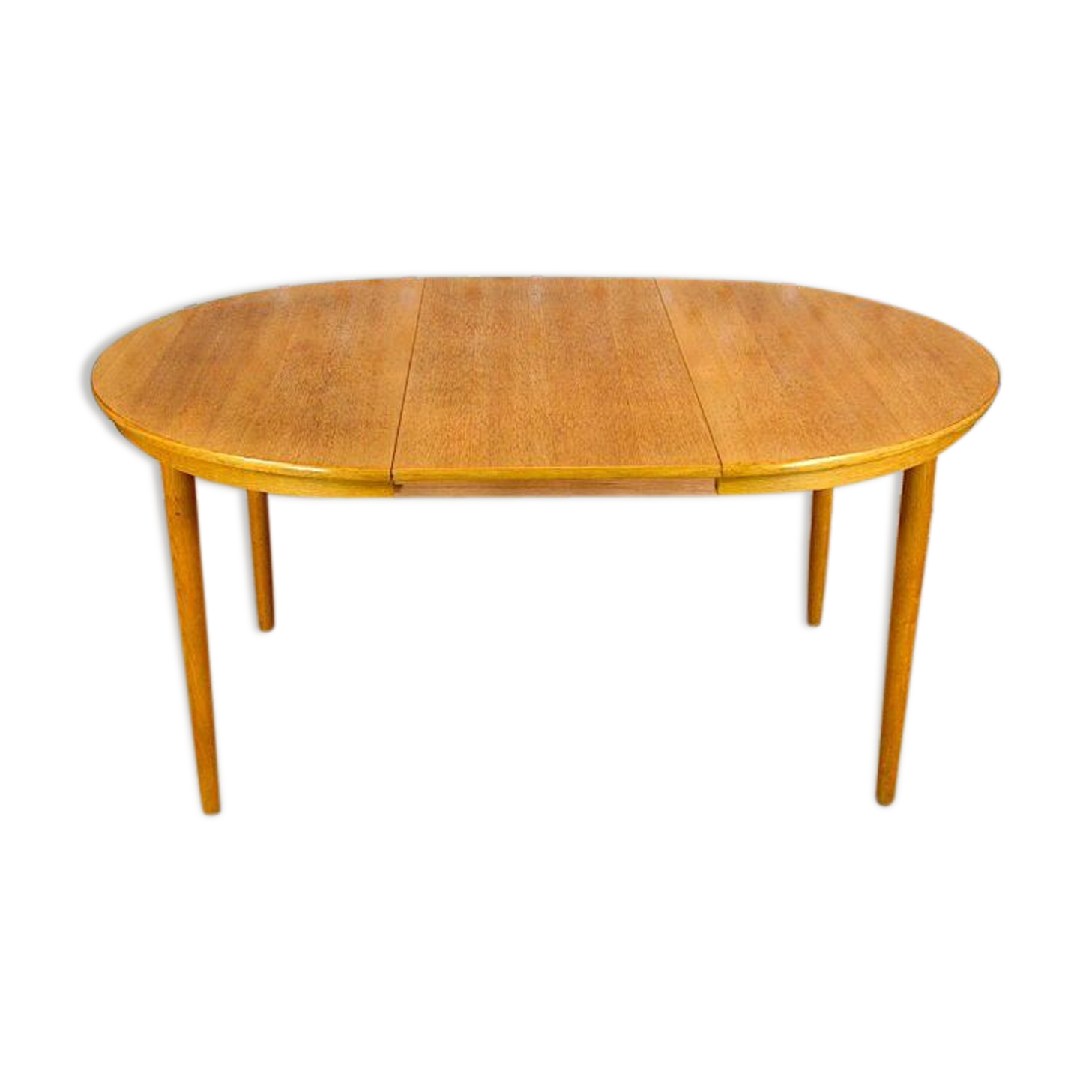 Table ronde design scandinave en chêne blond Farstrup vintage 1960