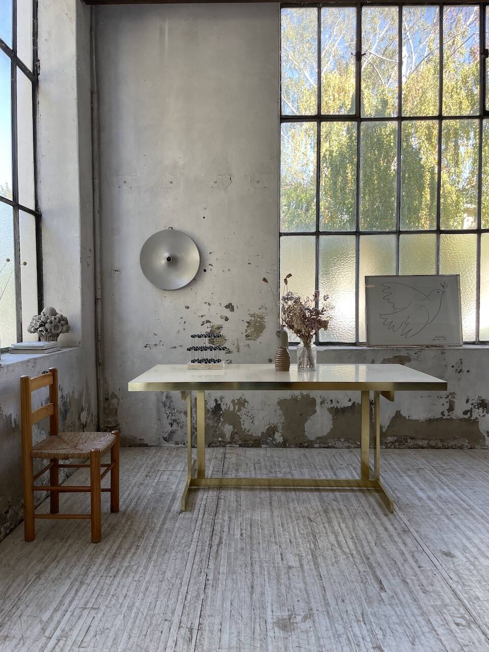 Brass table 1970 Italian lacquer
