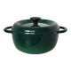 Round green enamelled cast iron casserole Nomar Staub vintage