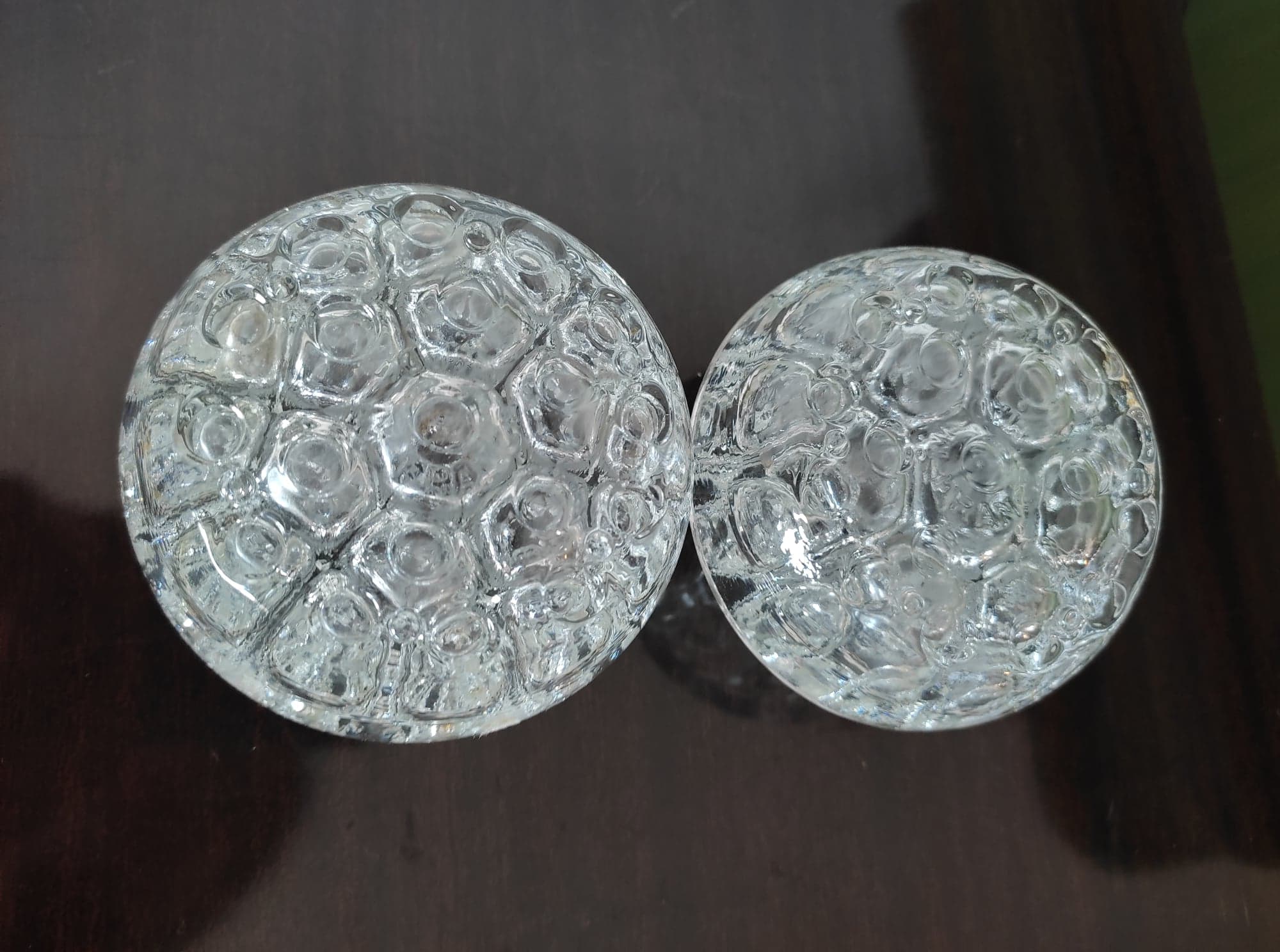 Set of 2 glass balls - flower spikes
