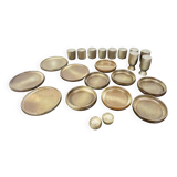 Pyrité stoneware dinner service, La Borne, 1970s