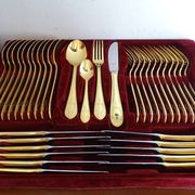 Ménagère Bestecke Solingen 70 pieces gold plated 24 carat for 12 people