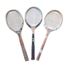 Serie de 3 raquettes de tennis vintage en bois