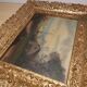 Oil on framed panel depicting a country house