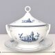 Neoclassical Richard Ginori White and Blue Porcelain Soup Dish, Italy