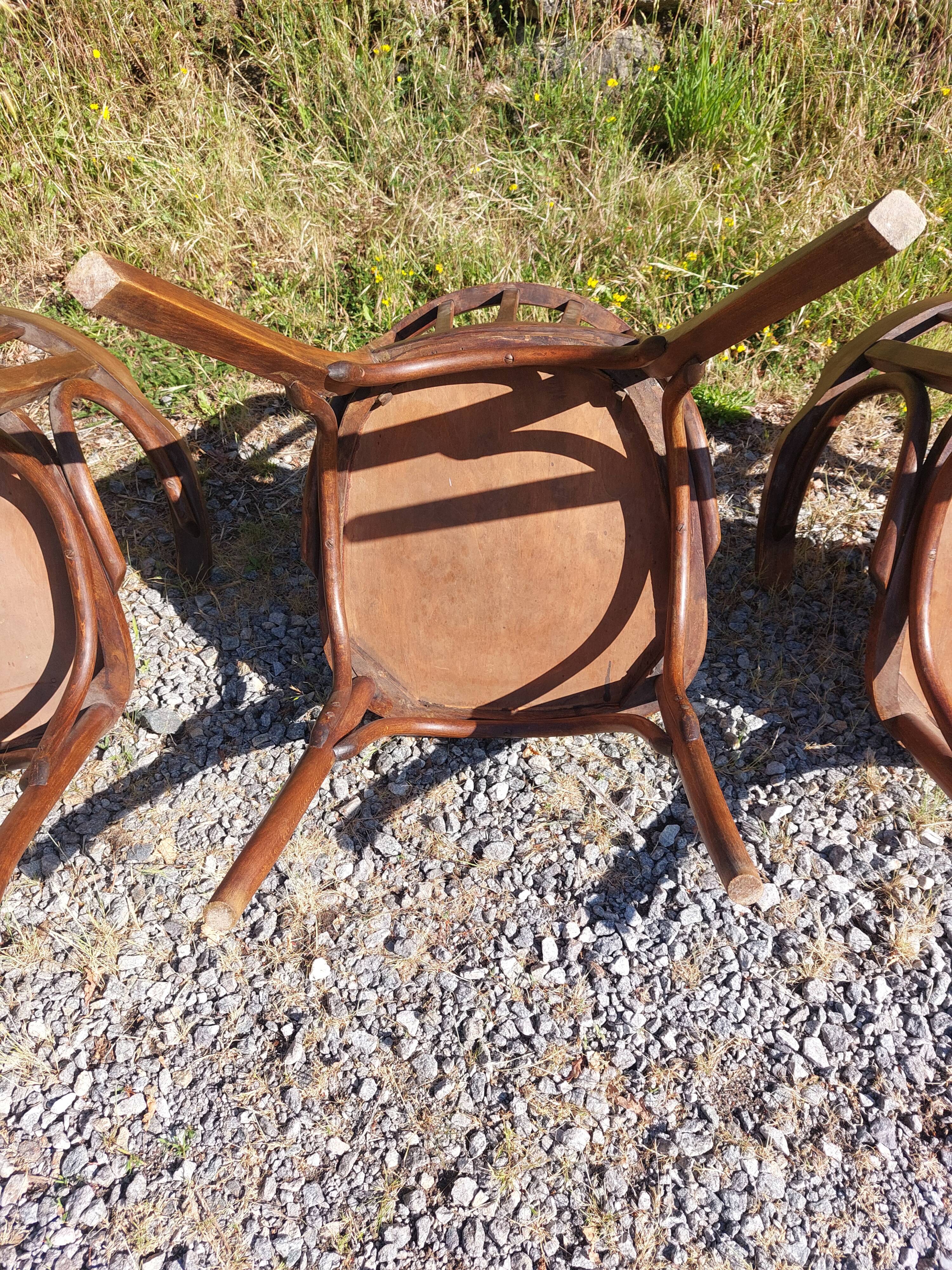 4 fauteuils Baumann en bois courbé