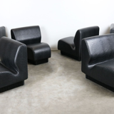 Black snakeskin modular sofa by Don Chadwick for Herman Miller 1970s