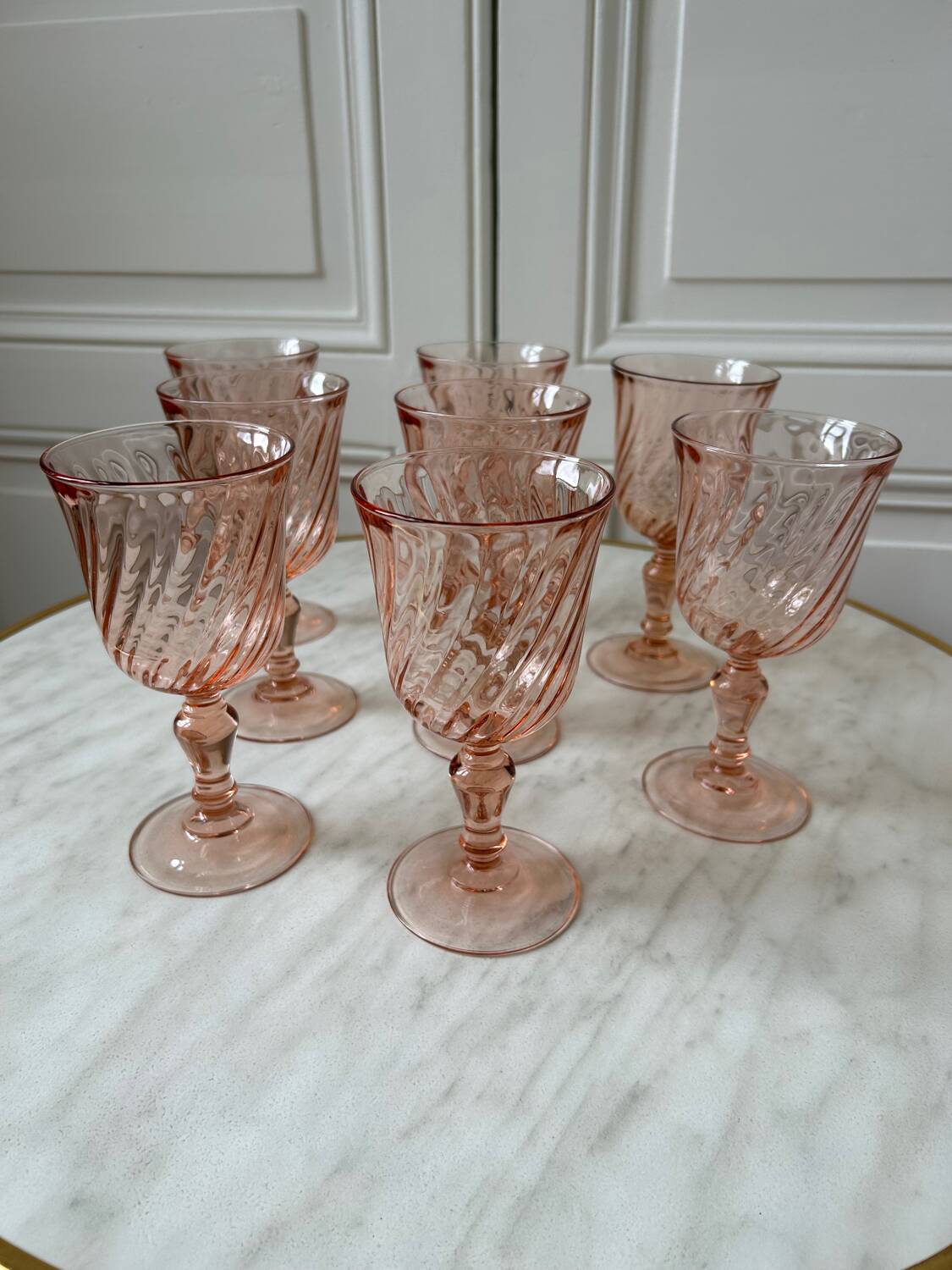 Set of 8 Rosaline Luminarc water glasses
