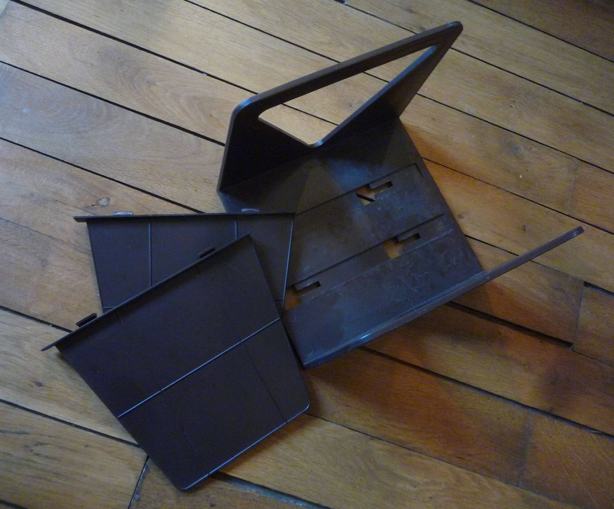 Plastic vinyl record holder, Standy Esselte, vintage 1980s