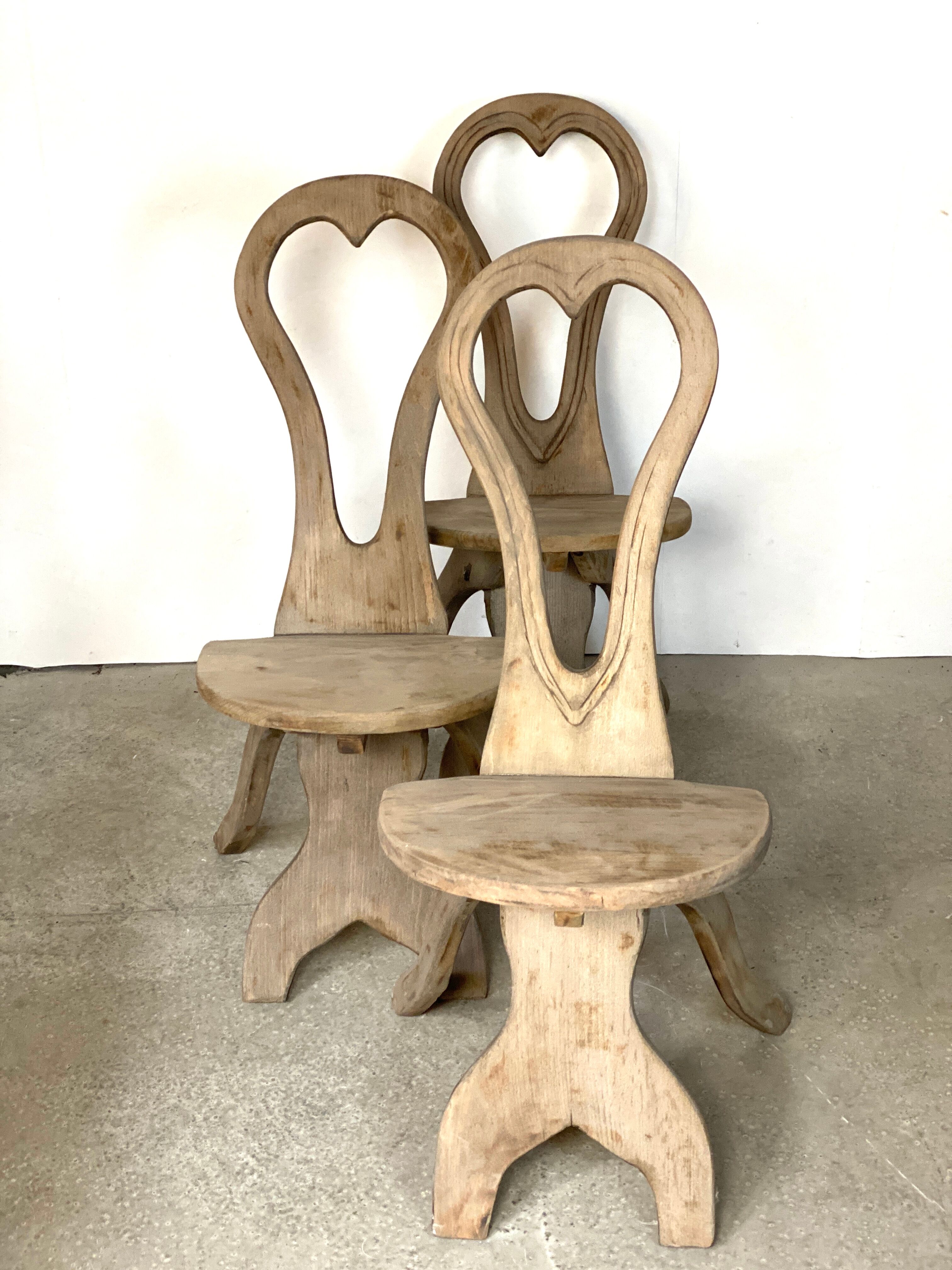 Set of 3 folk art chairs