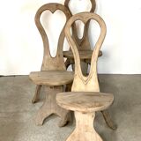 Set of 3 folk art chairs