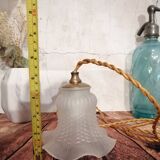 Lampe baladeuse globe tulipe en verre poli avec fil doré de 2,10 m