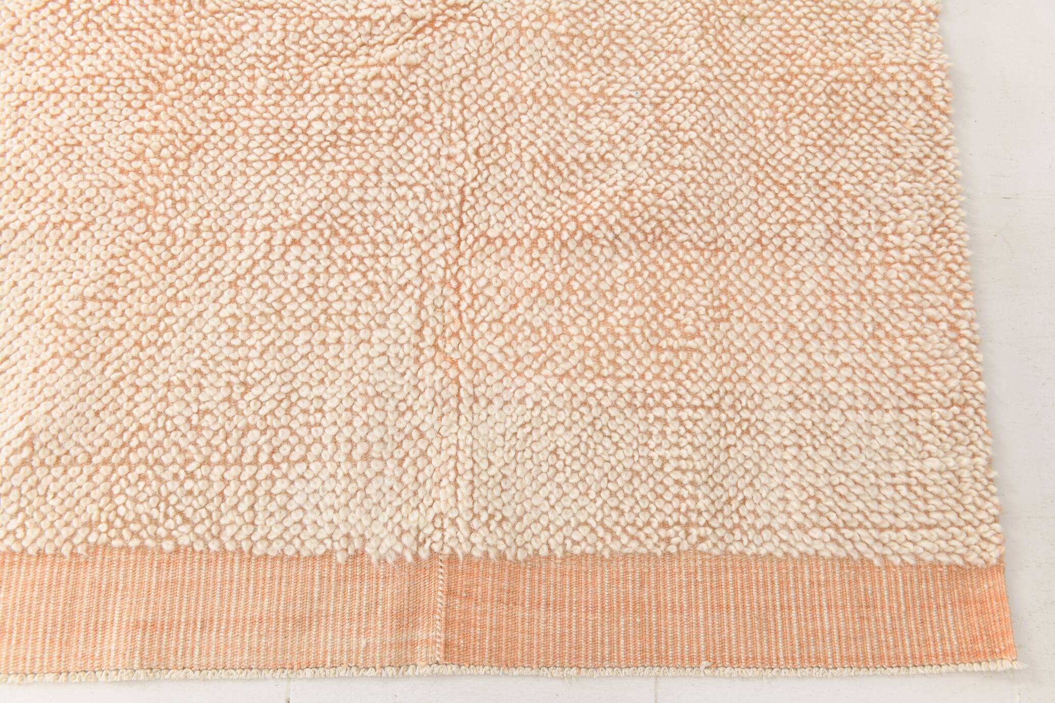 8x10 Pale Orange Beige Handmade Vintage Oushak Rug