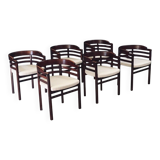 Mid-Century Modern Curved Dining Chairs, Italy, 1970s, Set of 6