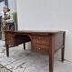 Louis XVI style minister's desk in solid walnut, 4 drawers, old manufacture
