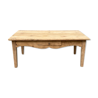 Antique coffee table in raw pine