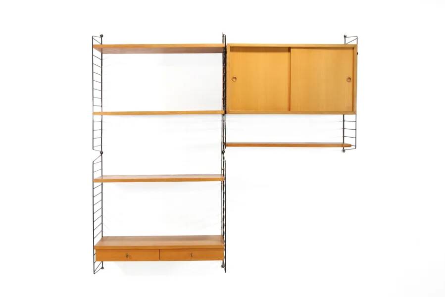 Vintage Nisse Strinning wall system in ash wood