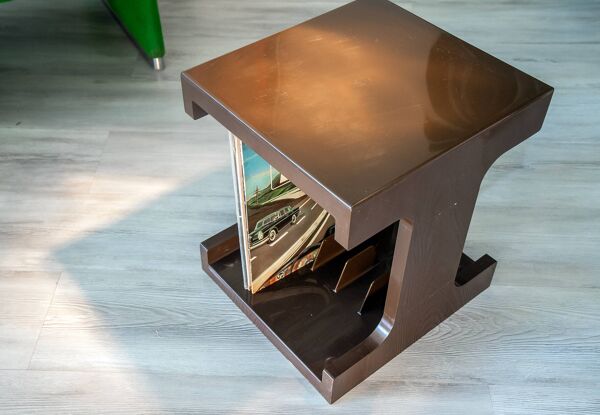 Table d'appoint range vinyle 1970 SOMM Paris