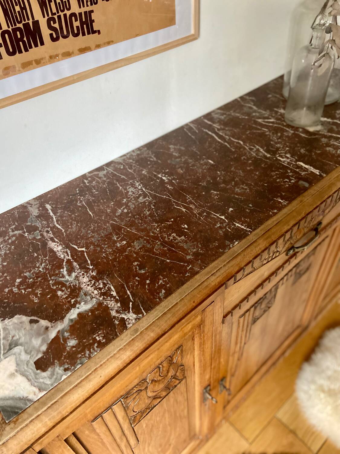 Art Deco sideboard in solid walnut