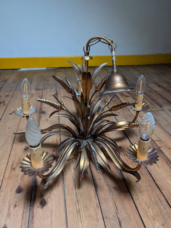 3 suspensions dorées aux épis de blé