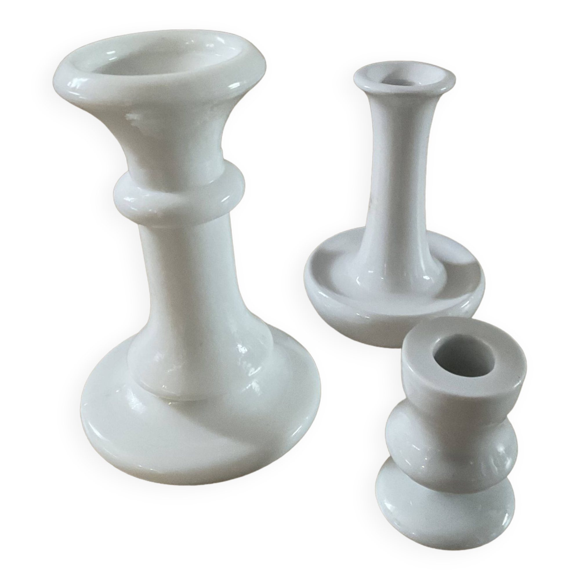 Series of 3 vintage candlesticks from the 60s and 70s