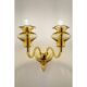 Elegant Linear Modern Amber Murano Glass Wall Sconce