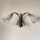 Bronze wall light with 2 lights and 2 granite glass tulips