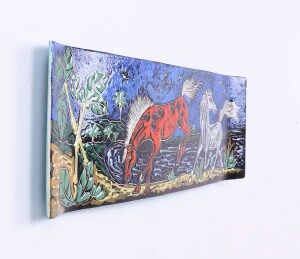 Vintage Libertas ceramic wall plaque, San Marino 1950s