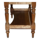 Victorian writing desk or console from 1880 in satin wood and marble.