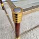 Gold glass coffee table with tobacco-colored legs, 1970s design