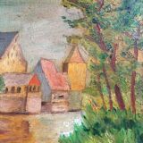 Tableau rivière en automne