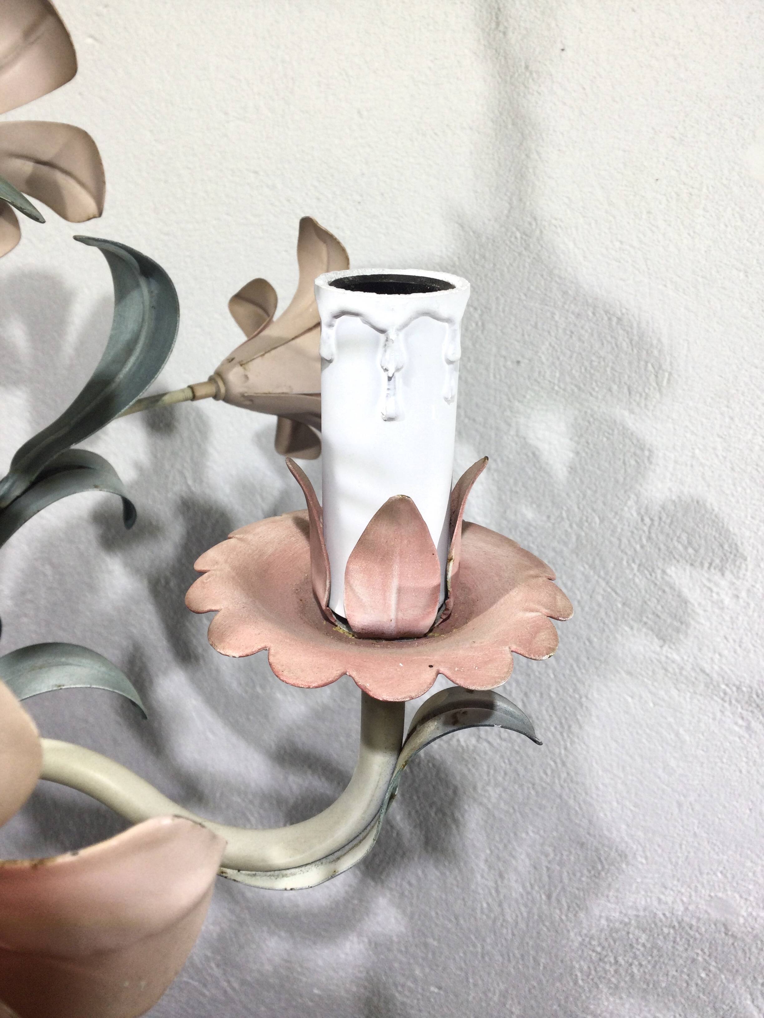 3-light wrought iron chandelier