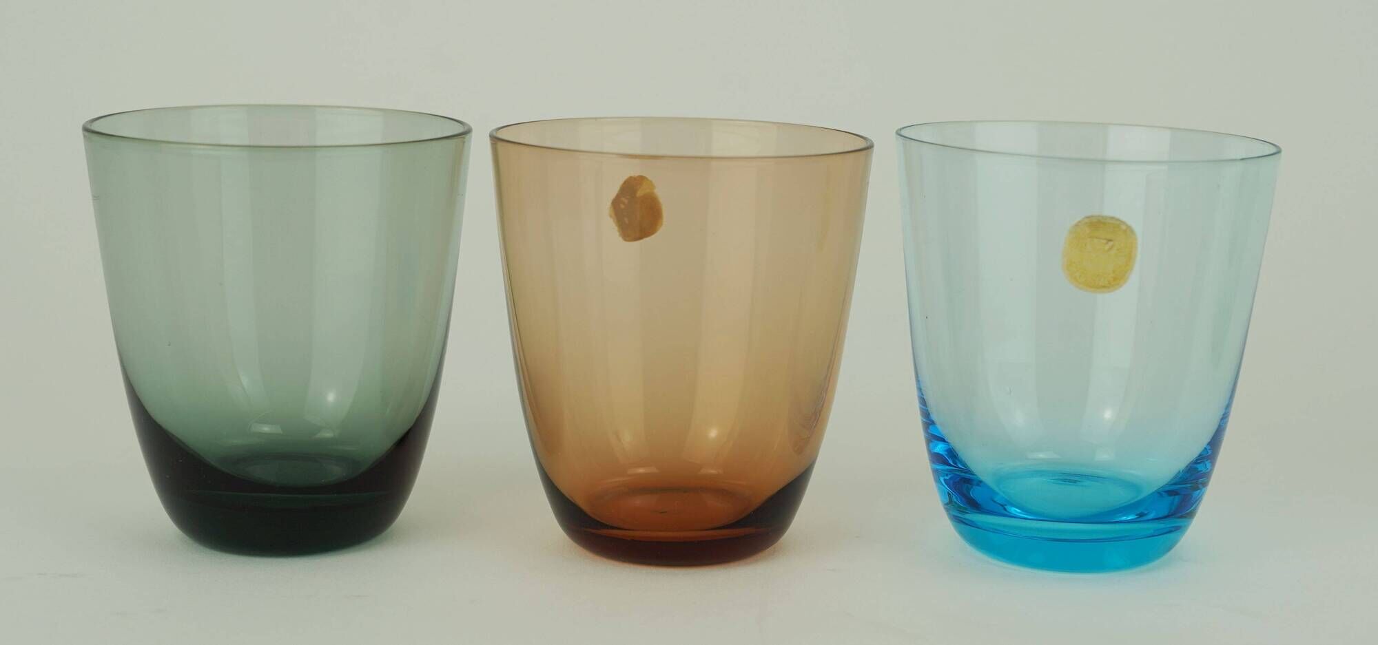 6 mid century GLASSES 1950s 60s colored glass WMF crystal glass