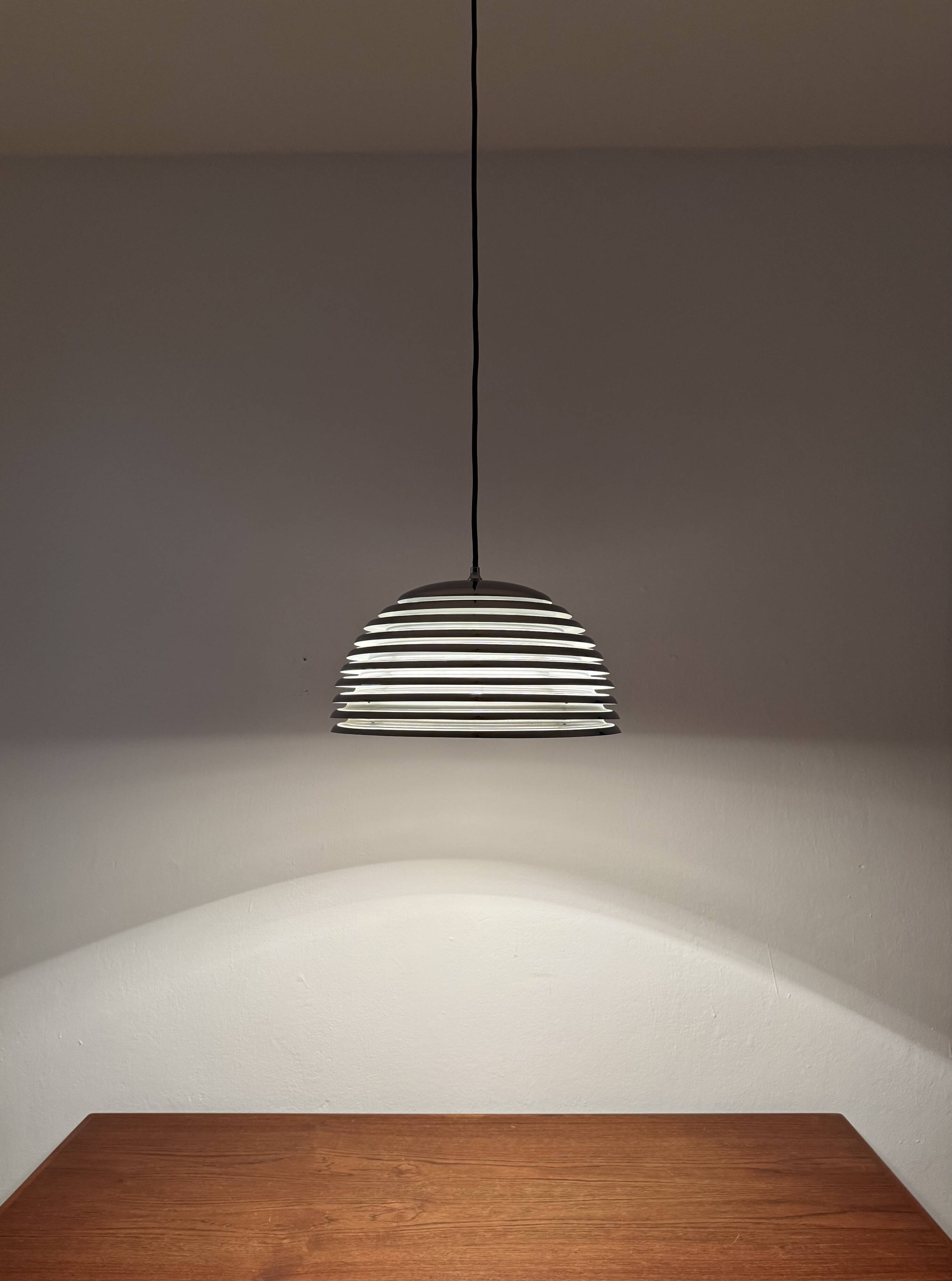 Chromed 1970s Pendant Lamp by Kazuo Motozawa for Staff