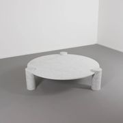 Large Impressive Carrara Marble Coffee Table Made in Italy, 1970s