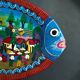 Painted terracotta wall fish, Oaxaca, Mexico, 1970s-80s.