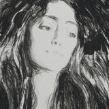 Edvard Munch: Brooch, Eva Mudocci, signed lithograph