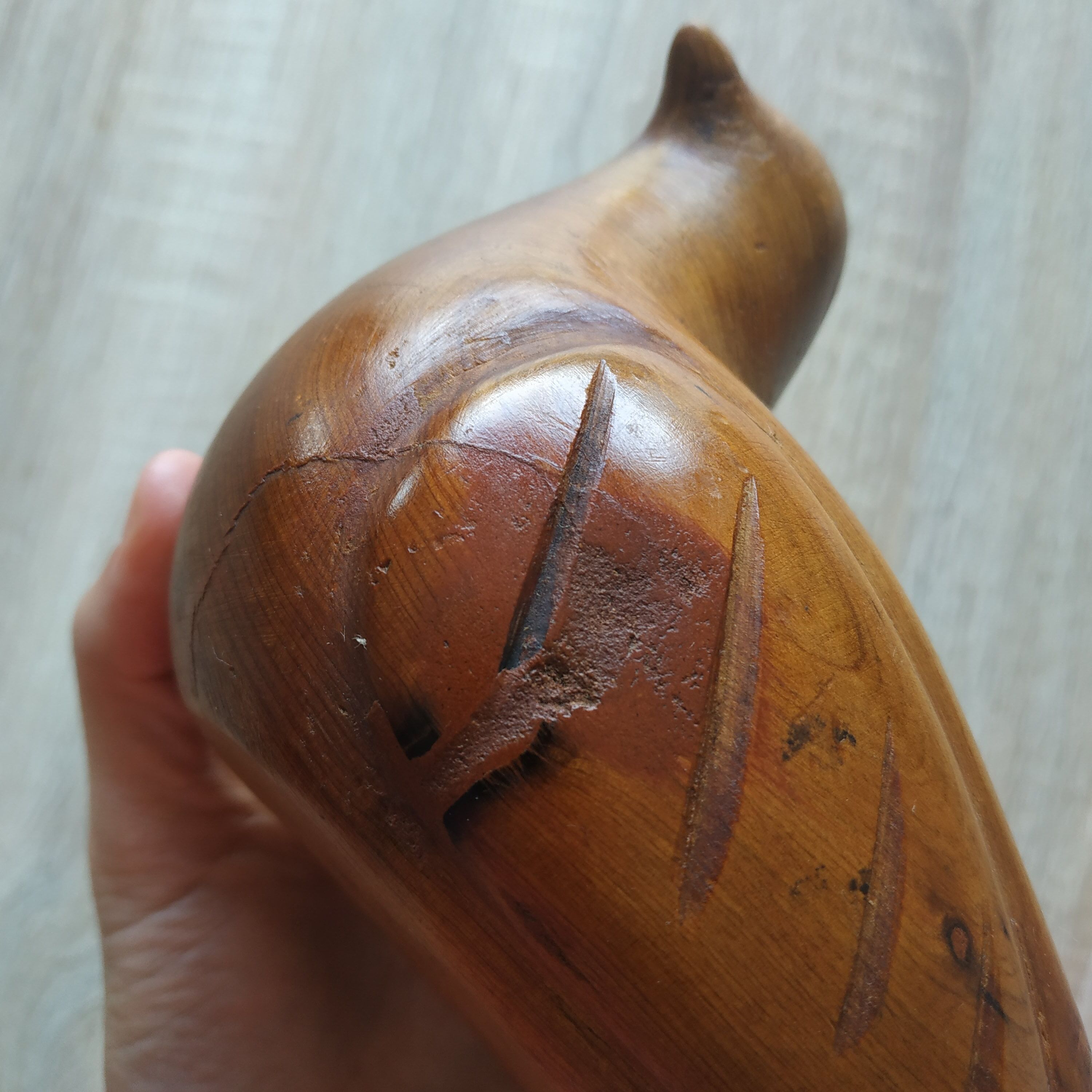 turned wooden bird