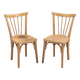 Pair of vintage bistro chairs with slats in beech (1960) - Style