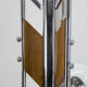 Wood and chrome functionalist chandelier, 1940s