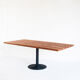 Solid cypress wood table with vintage central leg
