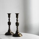 2 bougeoirs en laiton