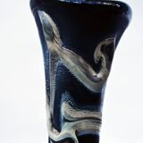 Erwin Eisch Hutte Vase Vintage Black Iridescent Blue-violet 35cm
