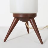 Mid-century sixties table lamp with opaline glass shade, France