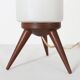 Mid-century sixties table lamp with opaline glass shade, France