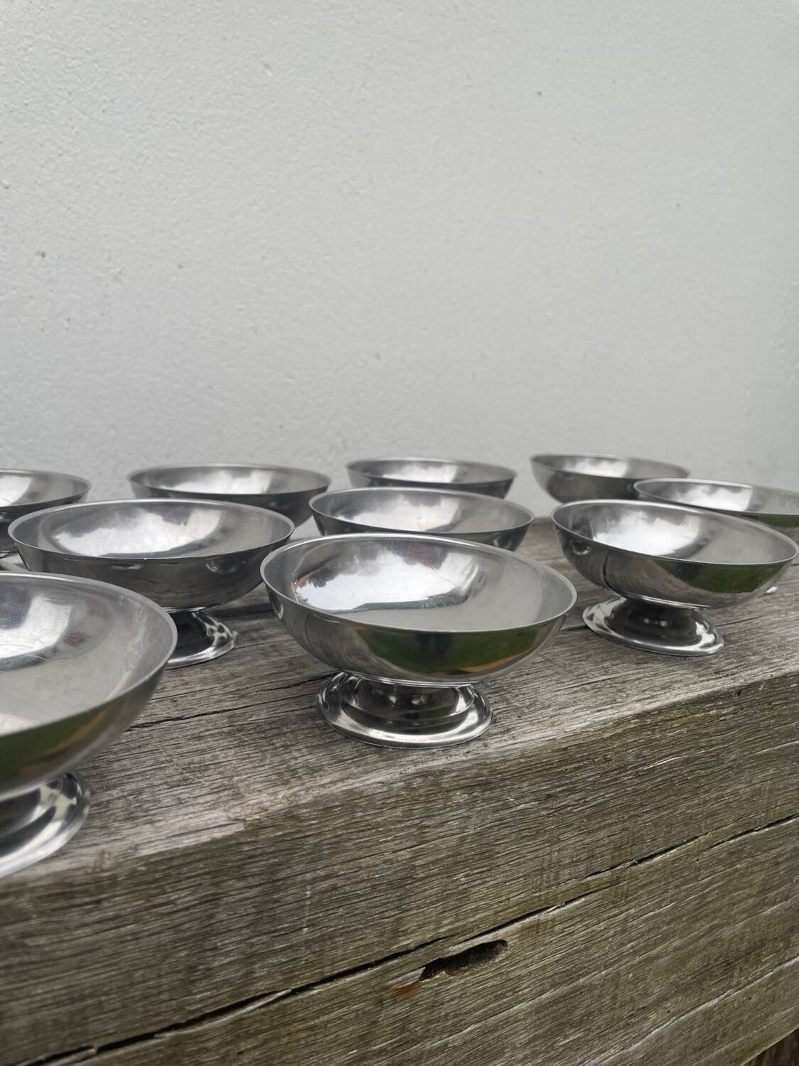 12 stainless steel cups 1970